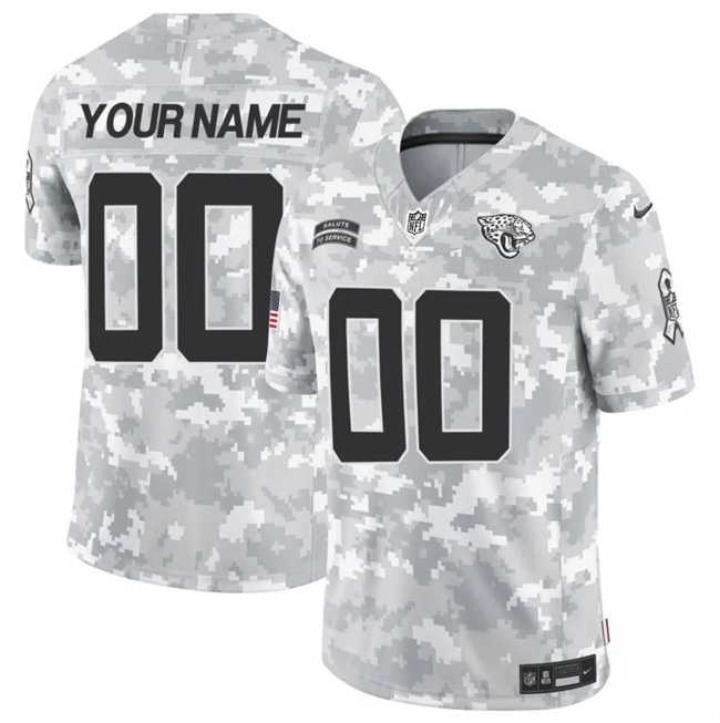 Mens Jacksonville Jaguars Active Player Custom 2024 F.U.S.E Arctic Camo Salute To Service Limited Stitched Football Jersey